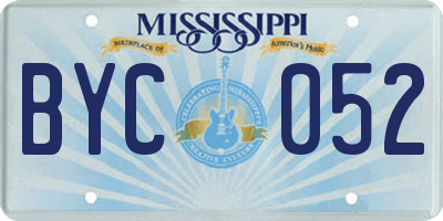 MS license plate BYC052