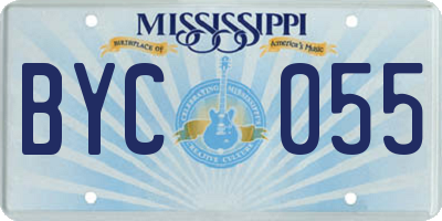 MS license plate BYC055