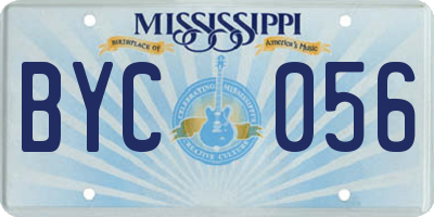 MS license plate BYC056