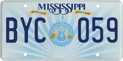 MS license plate BYC059