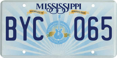 MS license plate BYC065