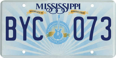 MS license plate BYC073