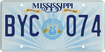 MS license plate BYC074