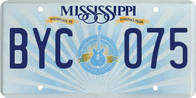 MS license plate BYC075
