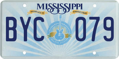 MS license plate BYC079