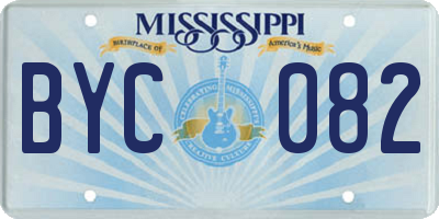 MS license plate BYC082
