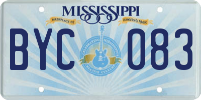 MS license plate BYC083