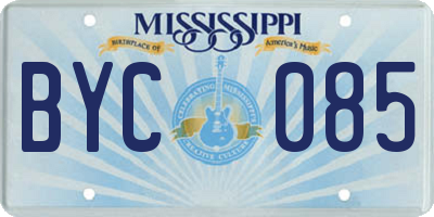 MS license plate BYC085
