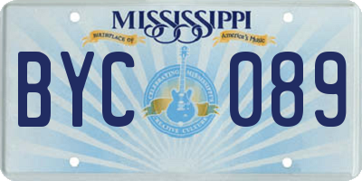 MS license plate BYC089