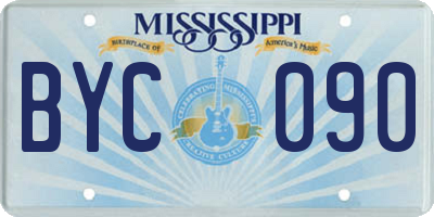 MS license plate BYC090