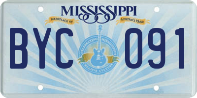 MS license plate BYC091