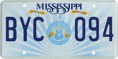 MS license plate BYC094
