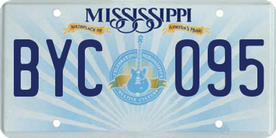 MS license plate BYC095