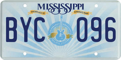 MS license plate BYC096