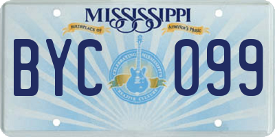 MS license plate BYC099