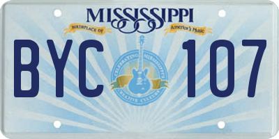 MS license plate BYC107