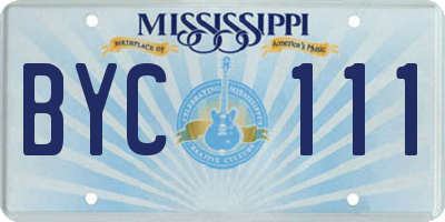MS license plate BYC111