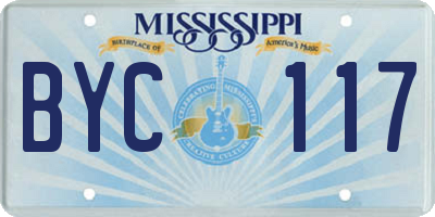 MS license plate BYC117