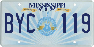 MS license plate BYC119