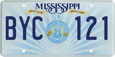 MS license plate BYC121