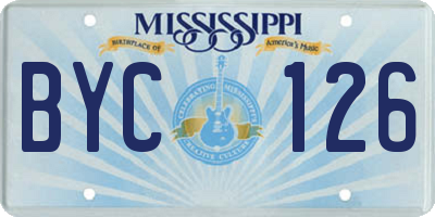 MS license plate BYC126