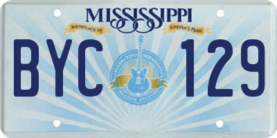 MS license plate BYC129