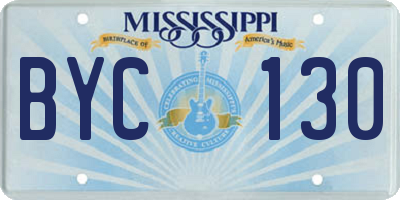 MS license plate BYC130