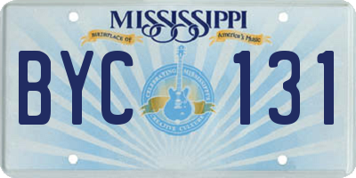 MS license plate BYC131
