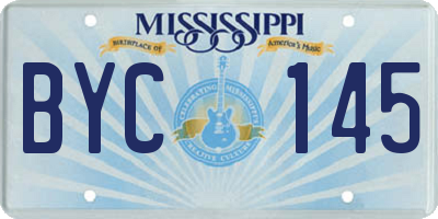 MS license plate BYC145