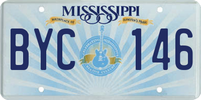 MS license plate BYC146