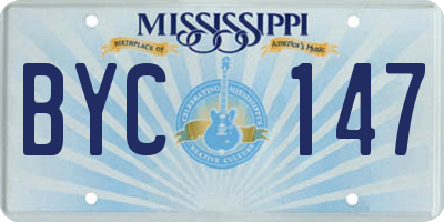 MS license plate BYC147