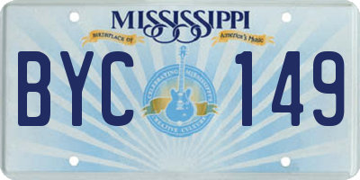 MS license plate BYC149