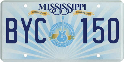 MS license plate BYC150
