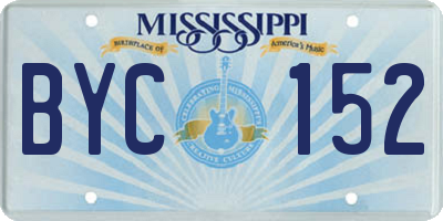 MS license plate BYC152