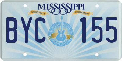 MS license plate BYC155