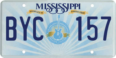 MS license plate BYC157