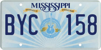 MS license plate BYC158