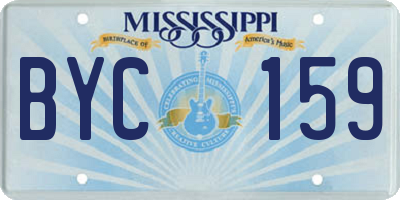 MS license plate BYC159