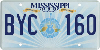MS license plate BYC160