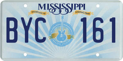 MS license plate BYC161