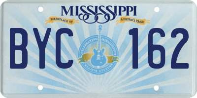 MS license plate BYC162