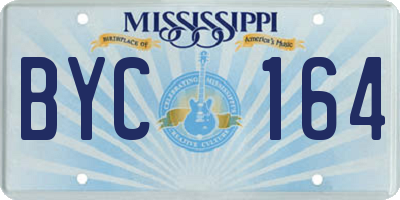 MS license plate BYC164