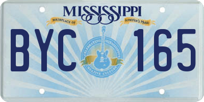 MS license plate BYC165