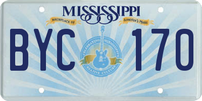 MS license plate BYC170