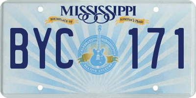 MS license plate BYC171