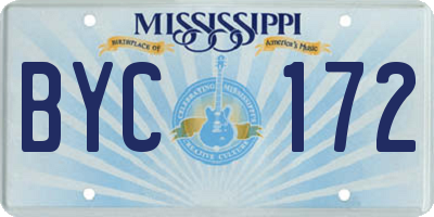 MS license plate BYC172