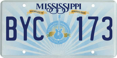 MS license plate BYC173