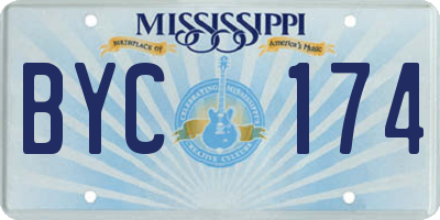 MS license plate BYC174