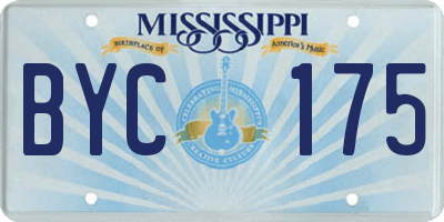 MS license plate BYC175