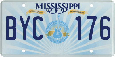 MS license plate BYC176